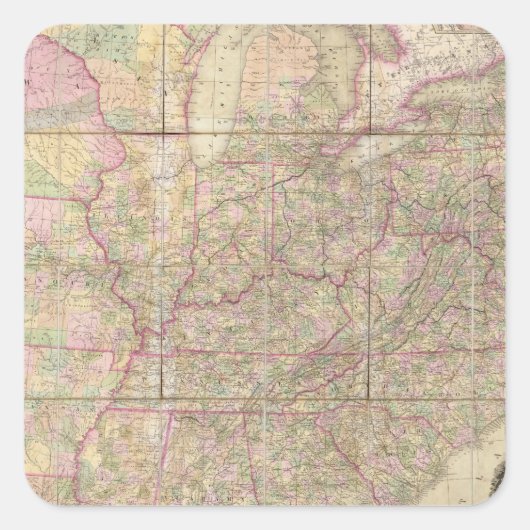 USA QUADRATISCHER AUFKLEBER (Vorderseite)