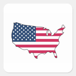 USA QUADRATISCHER AUFKLEBER