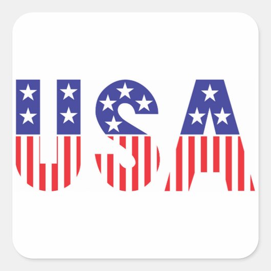 USA QUADRATISCHER AUFKLEBER (Vorderseite)
