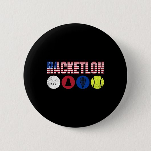 Usa Racketlon - Table Tennis Badminton Squash Tenn Button (Vorderseite)