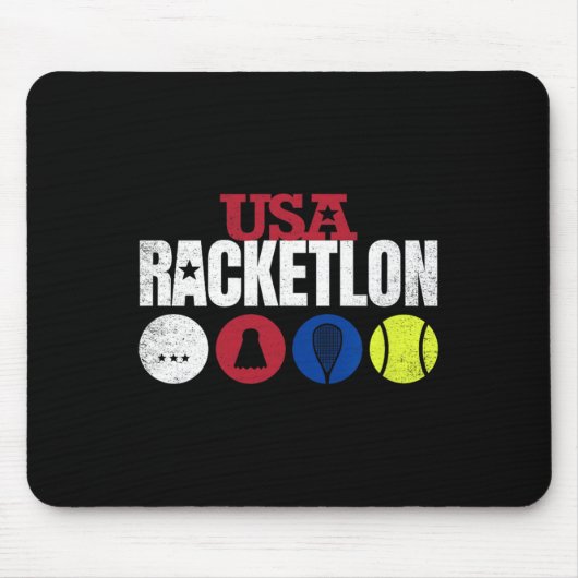 Usa Racketlon - Table Tennis Badminton Squash Tenn Mousepad (Vorne)