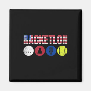 Usa Racketlon - Tischtennis Badminton Squash Tenni Magnet