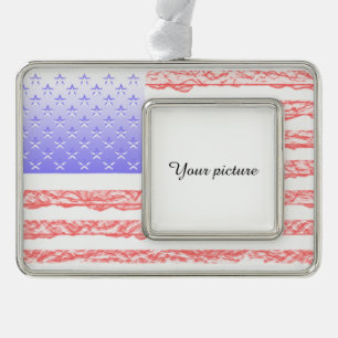 USA Rahmen-Ornament SILBER