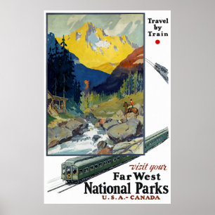 USA Railroad Vintage Travel Poster