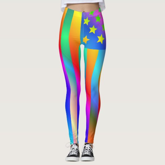 USA Rainbow Flag Leggings (Vorderseite)