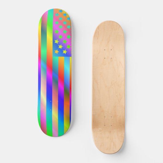 USA Rainbow Flag Skateboard (Vorderseite)