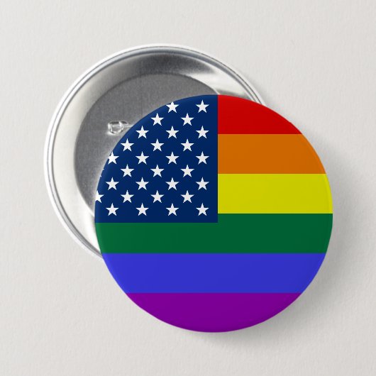 USA Rainbow Pride Button (Vorne & Hinten)