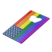 USA Rainbow Pride Geldbeutel Flaschenöffner (Rückseite Schrägansicht)