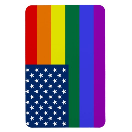 USA Rainbow Pride Magnet (Vertikal)