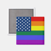 USA Rainbow Pride Magnet (Vorderseite/Rückseite)