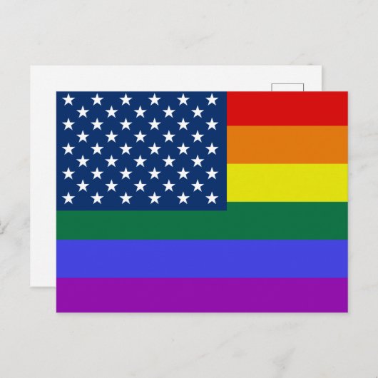 USA Rainbow Pride Postkarte (Vorne/Hinten)