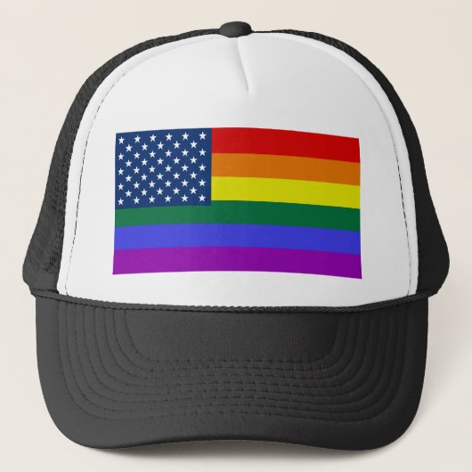USA Rainbow Pride Truckerkappe (Vorderseite)