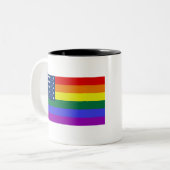 USA Rainbow Pride Zweifarbige Tasse (Vorderseite Links)
