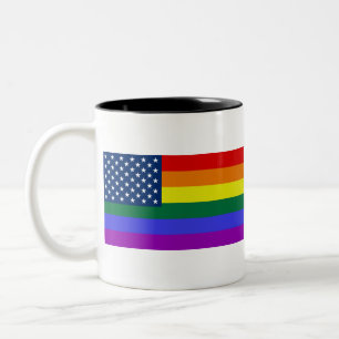 USA Rainbow Pride Zweifarbige Tasse