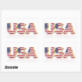 USA RECHTECKIGER AUFKLEBER (Blatt)