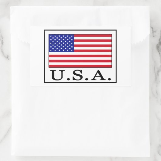 USA RECHTECKIGER AUFKLEBER (Tasche)