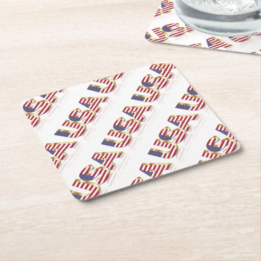 USA RECHTECKIGER PAPPUNTERSETZER (angewinkelt)