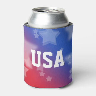 USA Red and Blue with Stars Can Cooler Dosenkühler