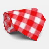 "USA RED and White Gingham Karo" Neck Tie Krawatte (Gerollt)