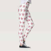 USA Red and White Striping Star Pattern Patriotic Leggings (Rechts)