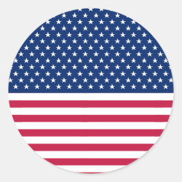 USA Red Blue White Stars Streifen Round Stickers