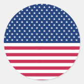 USA Red Blue White Stars Streifen Round Stickers (Vorderseite)