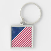 USA Red Blue White Stars Stripes Metal Schlüsselan Schlüsselanhänger (Vorne)