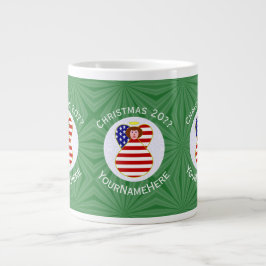 USA Red Hair Angel Christmas Flag Personalisiert Jumbo-Tasse
