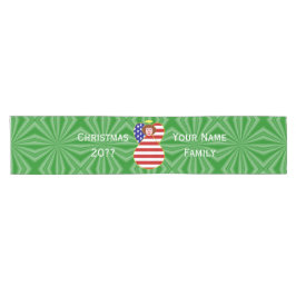 USA Red Hair Angel Christmas Flag Personalisiert Kurzer Tischläufer