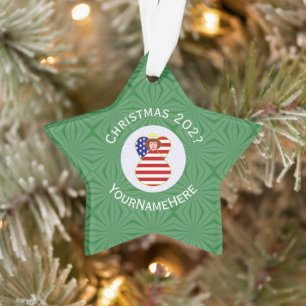 USA Red Hair Angel Christmas Flag Personalisiert Ornament