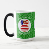 USA Red Hair Angel Christmas Flag Personalisiert Verwandlungstasse (Links)