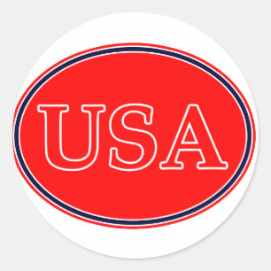 USA Red White and Blue 3 MUSEUM Zazzle Geschenke Runder Aufkleber