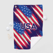 USA Red White and Blue American Flag Golf Towel Golfhandtuch (Insitu)