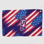 USA Red White and Blue American Flag Golf Towel Golfhandtuch (Horizontal)