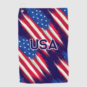 USA Red White and Blue American Flag Golf Towel Golfhandtuch