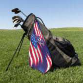 USA Red White and Blue American Flag Golf Towel Golfhandtuch (Gras)