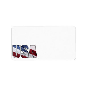 USA - Red White and Blue American Patriotic Flag Adressaufkleber