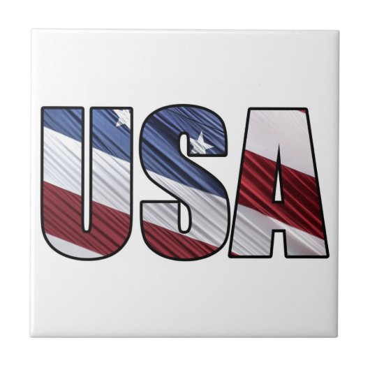 USA - Red White and Blue American Patriotic Flag Fliese (Vorderseite)