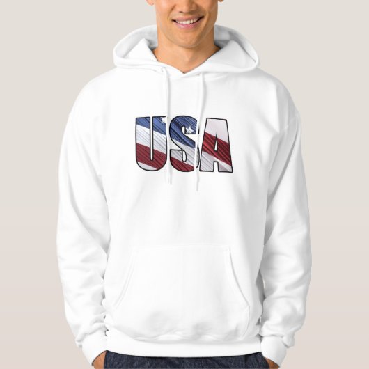 USA - Red White and Blue American Patriotic Flag Hoodie (Vorderseite)