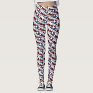 USA - Red White and Blue American Patriotic Flag Leggings