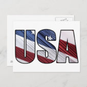 USA - Red White and Blue American Patriotic Flag Postkarte (Vorne/Hinten)