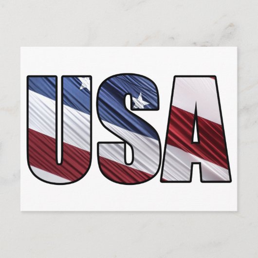 USA - Red White and Blue American Patriotic Flag Postkarte (Vorderseite)