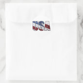 USA - Red White and Blue American Patriotic Flag Runder Aufkleber (Tasche)