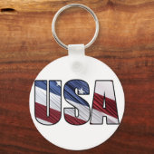 USA - Red White and Blue American Patriotic Flag Schlüsselanhänger (Vorderseite)