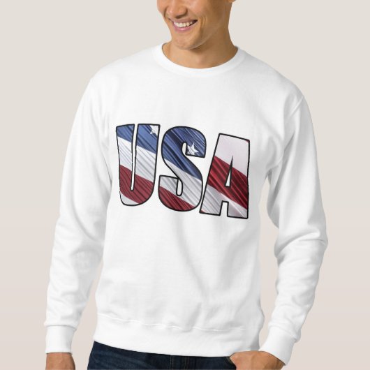 USA - Red White and Blue American Patriotic Flag Sweatshirt (Vorderseite)