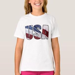 USA - Red White and Blue American Patriotic Flag T-Shirt