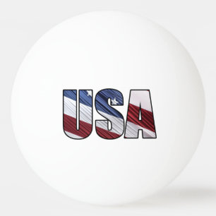 USA - Red White and Blue American Patriotic Flag Tischtennisball