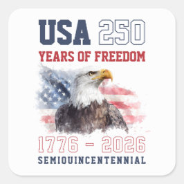 USA Red White and Blue America's 250th Anniversary Quadratischer Aufkleber