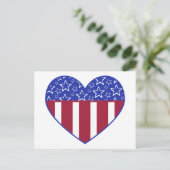 USA Red White and Blue Heart Postcard Postkarte (Stehend Vorderseite)