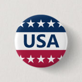 USA Red White and Blue mit Stars Button (Vorderseite)